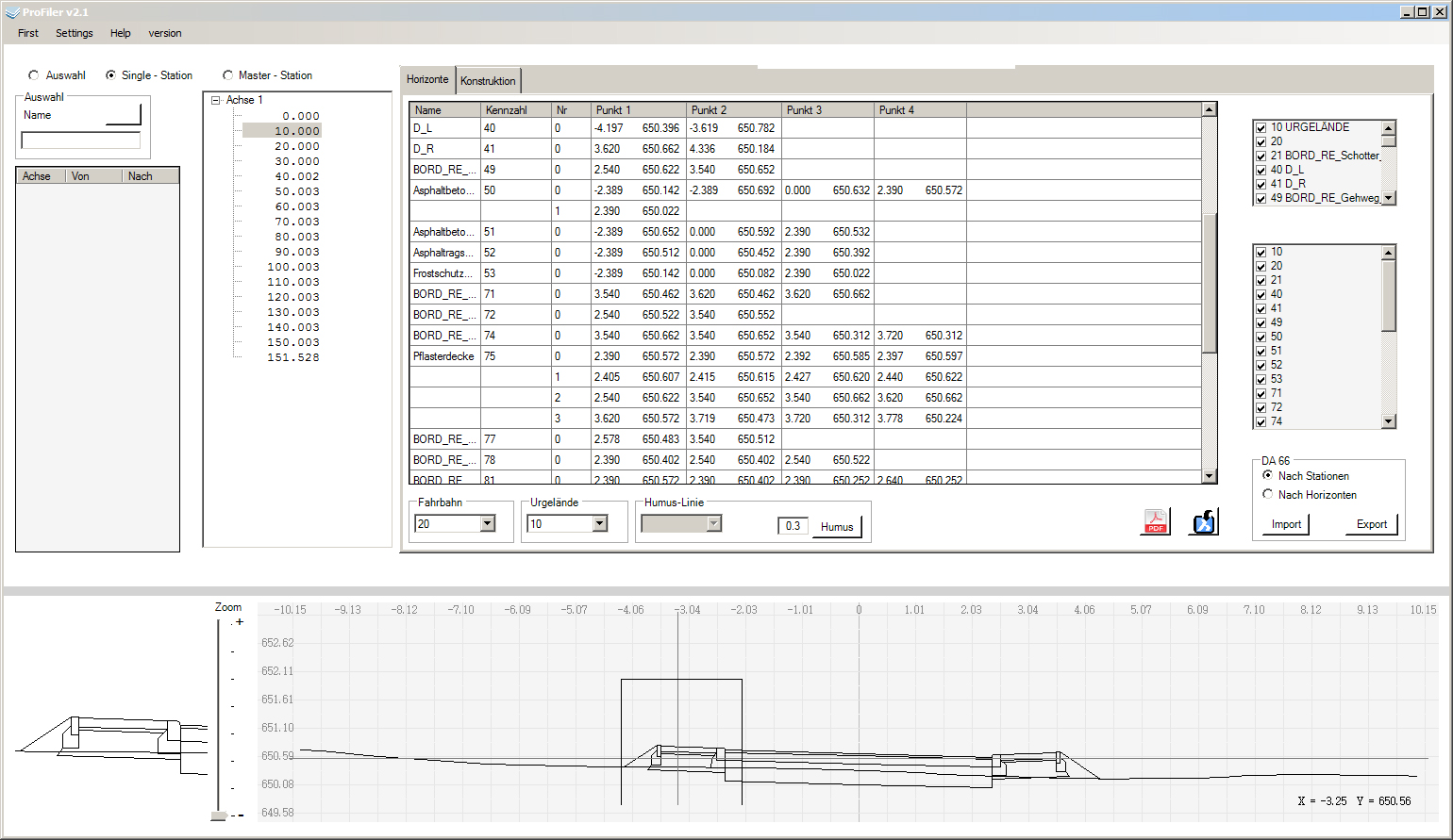Regelprofil Regelschnitt Hochbankette Tiefbankette Querprofil AutoCAD BricsCAD